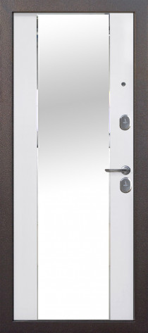 Феррони Входная дверь Тайга 7 см Эмалит белый Зеркало, арт. 0006412